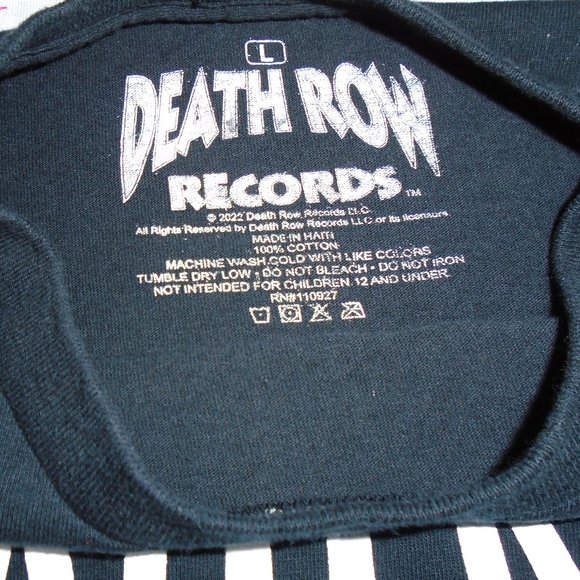 Death Row Records Label LA Hip Hop Rap Shirt SIze Large Adult - Picture 2 of 3